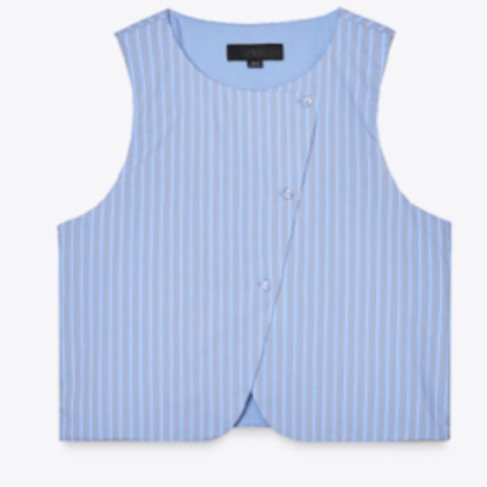 Zara STRIPED SLEEVELESS TOP BLUE NWT XL